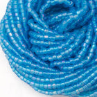 12/0 Transparent Aqua Iris 3-Cut Czech Seed Bead (10 Hanks) Preciosa #61010