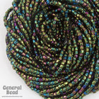 9/0 Metallic Green Iris 3-Cut Czech Seed Bead (10 Gm, Hank, 10 Hank) #CSP080-General Bead