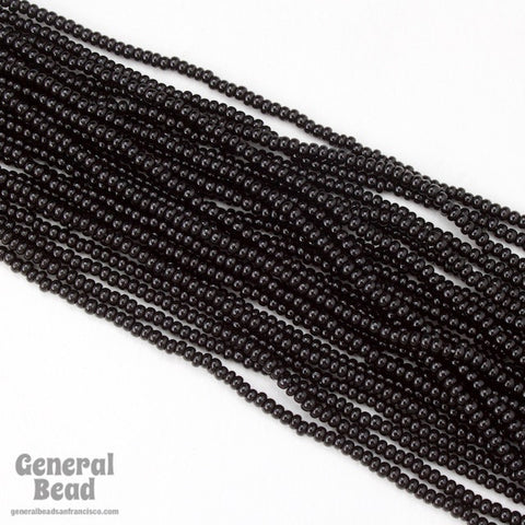 10/0 Opaque Black Czech Seed Bead (10 Gm, Hank, 1/2 Kilo) #CSF003-General Bead