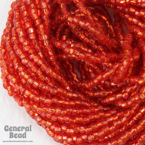 12/0 Silver Lined Chinese Red 3-Cut Czech Seed Bead (5 Gm, Hank, 10 Hanks) #CSR040-General Bead