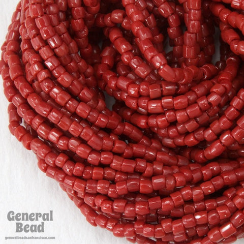12/0 Opaque Brick Red 3-Cut Czech Seed Bead (5 Gm, Hank, 10 Hanks) #CSR043-General Bead