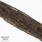12/0 Black Lined Topaz 3-Cut Czech Seed Bead (5 Gm, Hank, 10 Hanks) #CSR050-General Bead
