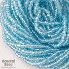 12/0 Luster Transparent Aqua 3-Cut Czech Seed Bead (5 Gm, Hank, 10 Hanks) #CSR053-General Bead