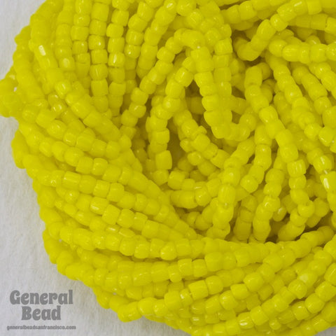 12/0 Opaque Yellow 3-Cut Czech Seed Bead (5 Gm, Hank, 10 Hanks) #CSR067-General Bead