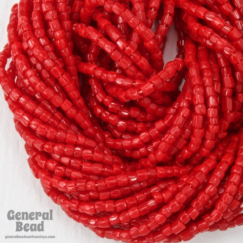 12/0 Opaque Red 3-Cut Czech Seed Bead (5 Gm, Hank, 10 Hanks) #CSR090-General Bead