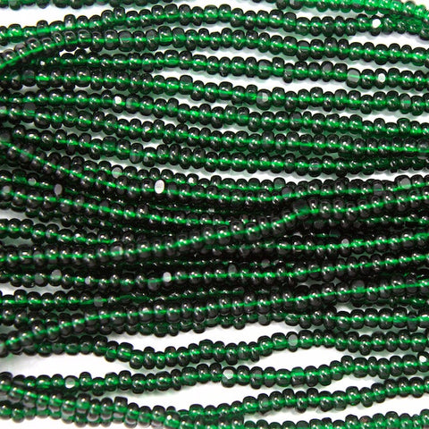 13/0 Transparent Christmas Green Charlotte Cut Seed Bead-General Bead