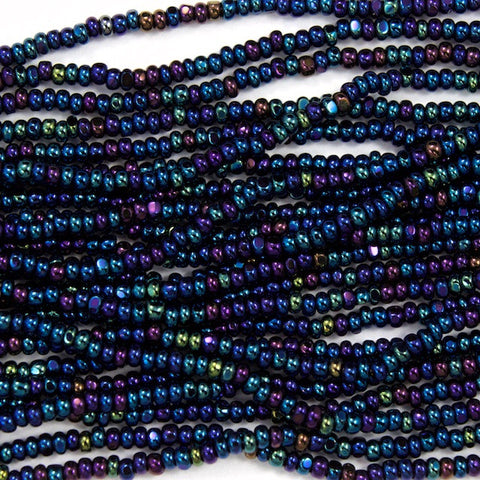 13/0 Metallic Blue Iris Charlotte Cut Seed Bead-General Bead