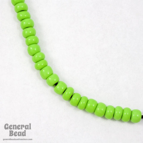 1/0 Opaque Lime Green Czech Seed Bead (40 Gm) #CST016-General Bead