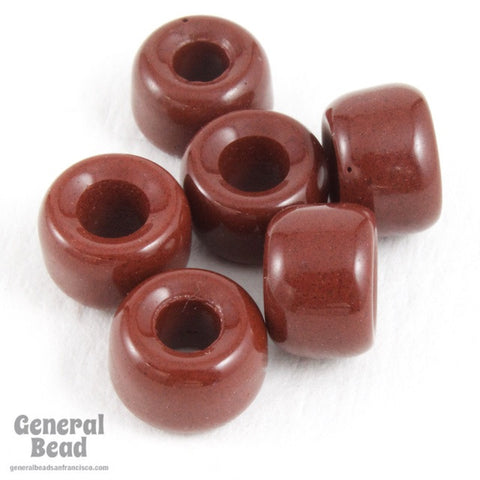 9mm Opaque Chocolate Glass Crow Bead (10 Pcs) #CSX004-General Bead