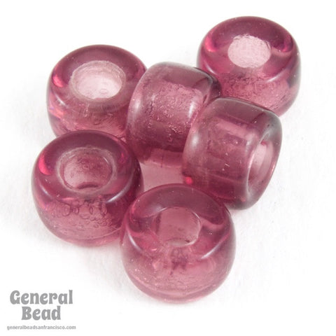 9mm Transparent Amethyst Glass Crow Bead (10 Pcs) #CSX007-General Bead
