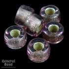 9mm Silver Lined Light Amethyst Glass Crow Bead (10 Pcs) #CSX037-General Bead