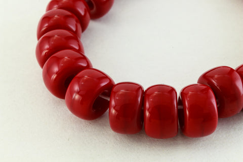 9mm Opaque Red Glass Crow Bead #CSX063-General Bead