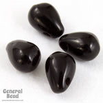 4mm x 6mm Opaque Black Teardrop-General Bead