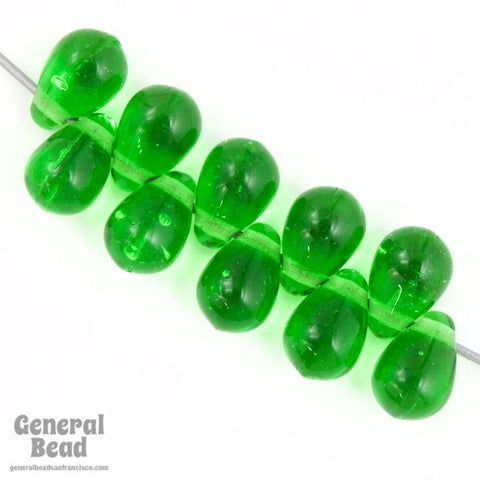 4mm x 6mm Transparent Emerald Teardrop-General Bead