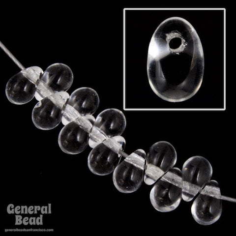 4mm x 6mm Transparent Crystal Teardrop-General Bead
