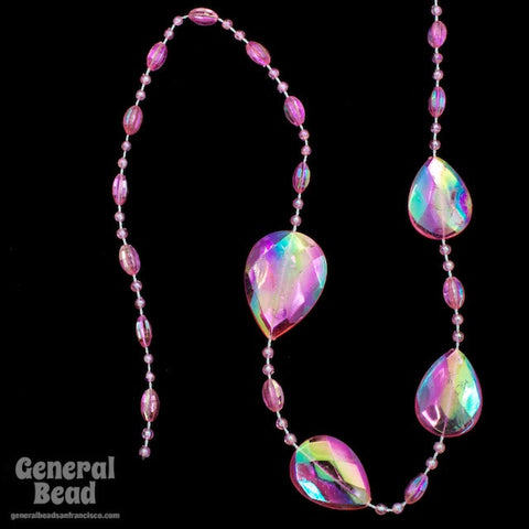 Pink AB Teardrop Bead Strand for Curtain-General Bead
