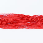 11/0 Opaque Red Charlotte Cut Seed Bead (Hank) #CZG001-General Bead