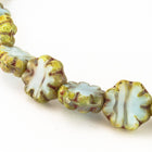 9mm Striped Sky Blue Cactus Flower Bead (25 Pcs) #CZL303-General Bead