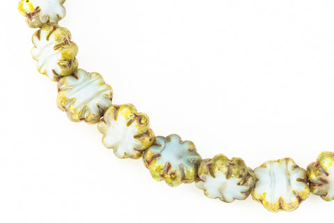 9mm Striped Sky Blue Cactus Flower Bead (25 Pcs) #CZL303-General Bead