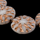 14mm White/Copper Dahlia Bead (10 Pcs) #CZL209-General Bead