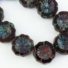 14mm Transparent Violet/Blue Picasso Hawaiian Flower Bead (10 Pcs) #CZL510-General Bead