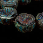 14mm Transparent Violet/Blue Picasso Hawaiian Flower Bead (10 Pcs) #CZL510-General Bead