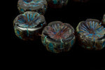 14mm Transparent Violet/Blue Picasso Hawaiian Flower Bead (10 Pcs) #CZL510-General Bead