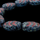 13mm x 8mm Black/Picasso/Red Cocoon (12 Pcs) #CZL704-General Bead