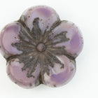 21mm Violet/Grey Hibiscus Flower Bead (1 or 6 Pcs) #CZL903-General Bead