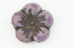 21mm Violet/Grey Hibiscus Flower Bead (1 or 6 Pcs) #CZL903-General Bead