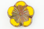 21mm Dandelion Picasso Hibiscus Flower Bead (1 or 6 Pcs) #CZL905-General Bead