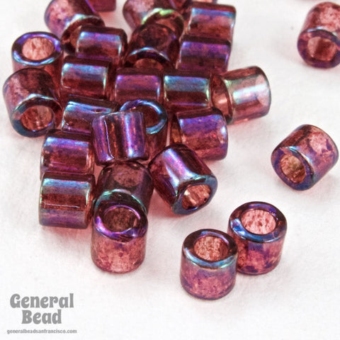 DBL104- 8/0 Transparent Raspberry AB Delica Beads-General Bead