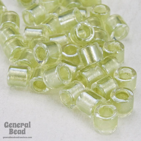 DBL903- 8/0 Shimmering Light Green Gold Lined Crystal Delica Beads-General Bead