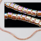 DBV054- 11/0 Peach Lined Crystal Aurora Borealis Delica Beads-General Bead