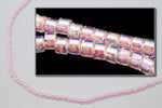 DBV055- Pale Pink Lined Crystal Aurora Borealis Delica Beads-General Bead