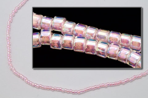 DB055- 10/0 Pale Pink Lined Crystal AB Miyuki Delica Beads (50 Gm, 250 Gm)