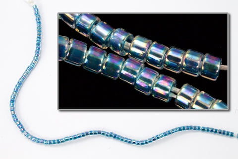 DB058- 10/0 Light Blue Lined Crystal AB Miyuki Delica Beads (50 Gm, 250 Gm)