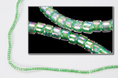 DB060- 10/0 Lime Lined Crystal AB Miyuki Delica Beads (50 Gm, 250 Gm)