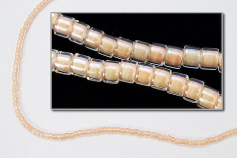 DBV067- 11/0 Shell Pink Lined Crystal Aurora Borealis Delica Beads-General Bead