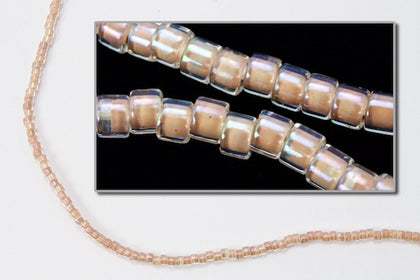 DBV069- 11/0 Beige Lined Crystal Aurora Borealis Delica Beads-General Bead