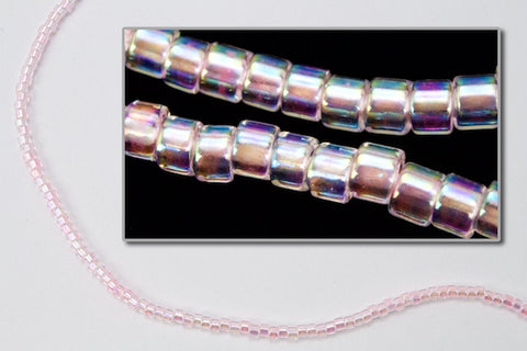 DBV071- 11/0 Pink Lined Crystal Aurora Borealis Delica Beads-General Bead