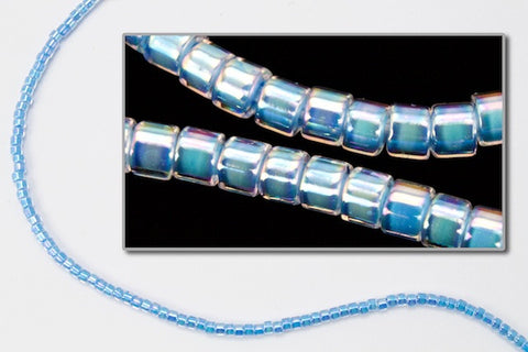 DBV076- 11/0 Light Blue Lined Crystal Aurora Borealis Delica Beads-General Bead