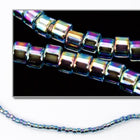 DBV081- 11/0 Dark Grey Lined Crystal Aurora Borealis Delica Beads-General Bead