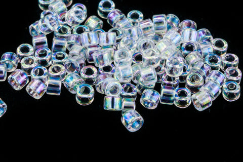 DB083- 11/0 Light Aqua Lined Crystal AB Delica Beads
