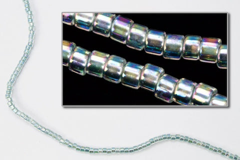 DBV084- 11/0 Light Sea Foam Lined Crystal Aurora Borealis Delica Beads-General Bead