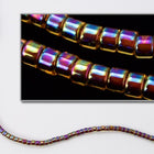 DBV087- 11/0 Lined Root Beer Aurora Borealis Delica Beads-General Bead