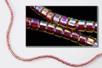 DBV088- 11/0 Dark Topaz Lined Topaz Aurora Borealis Delica Beads-General Bead