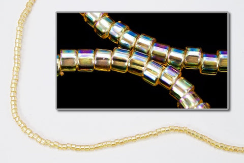 DBL100- 8/0 Transparent Light Topaz AB Delica Beads-General Bead
