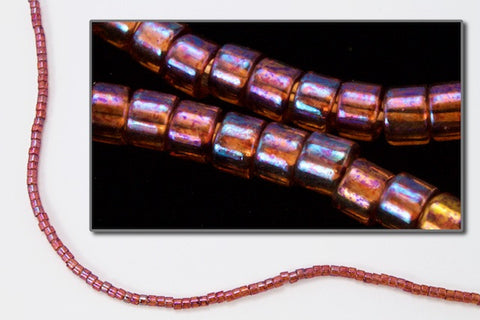 DBV104- 11/0 Transparent Raspberry Aurora Borealis Delica Beads-General Bead