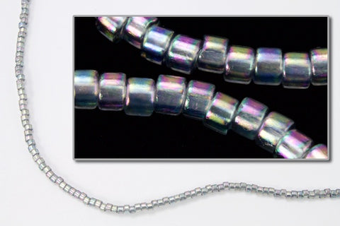 DBL107- 8/0 Transparent Grey Iris Delica Beads-General Bead